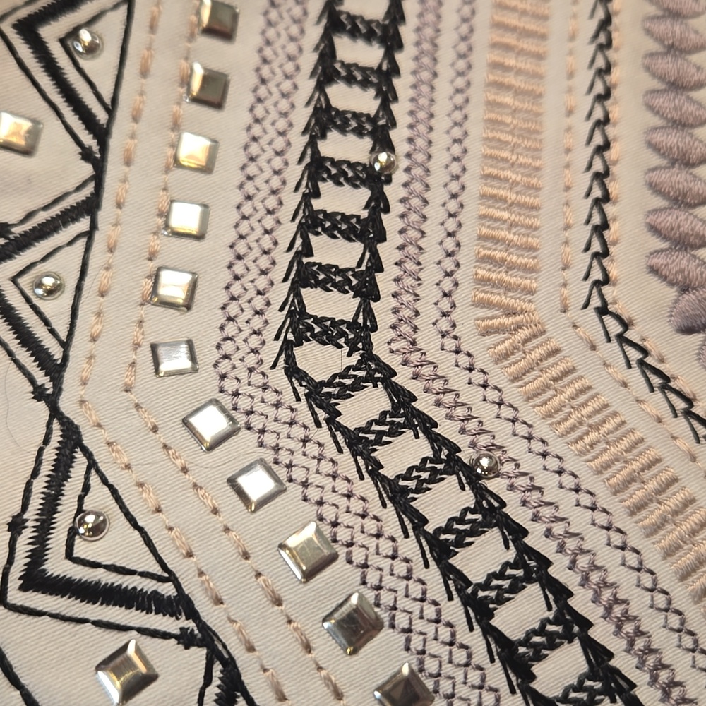 White House Black Market Tribal Studded Print Strapless Corset - Picture 8 of 12